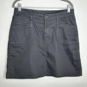Kuhl Skirt Womens 10 Gray Kontour Stretch Cotton Blend Utility Pockets Outdoor